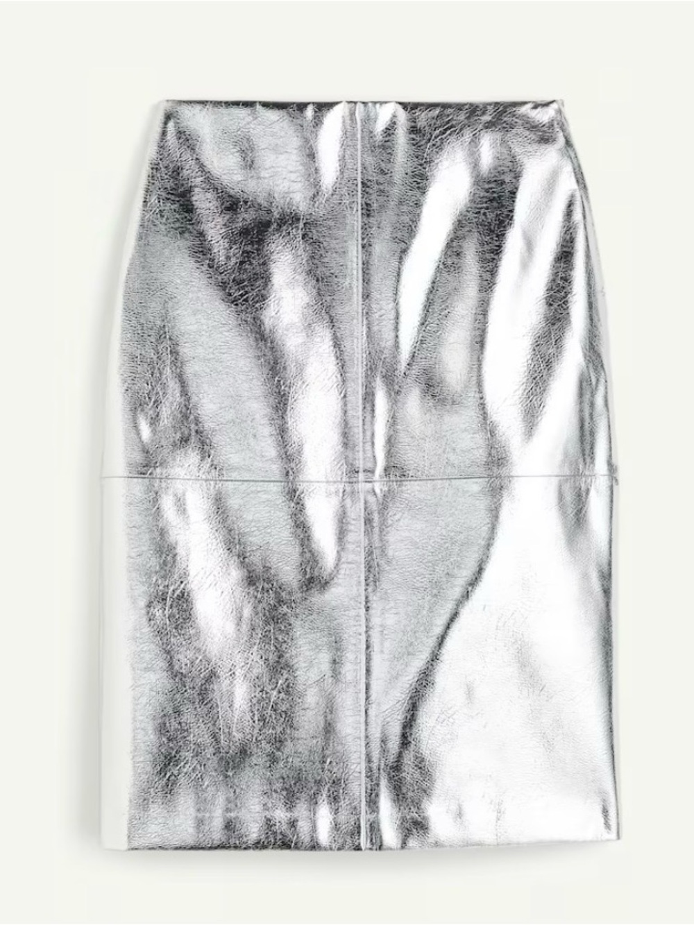 H&M Metallic Silver Pencil Skirt - Women